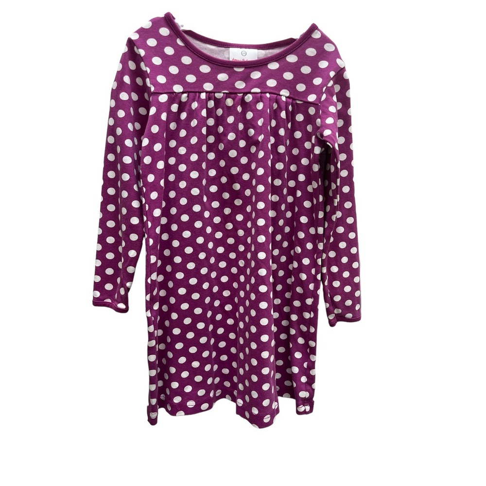 Hanna Andersson Magenta Polka Dot Dress - Size 8 (130 cm) - Picture 4 of 6